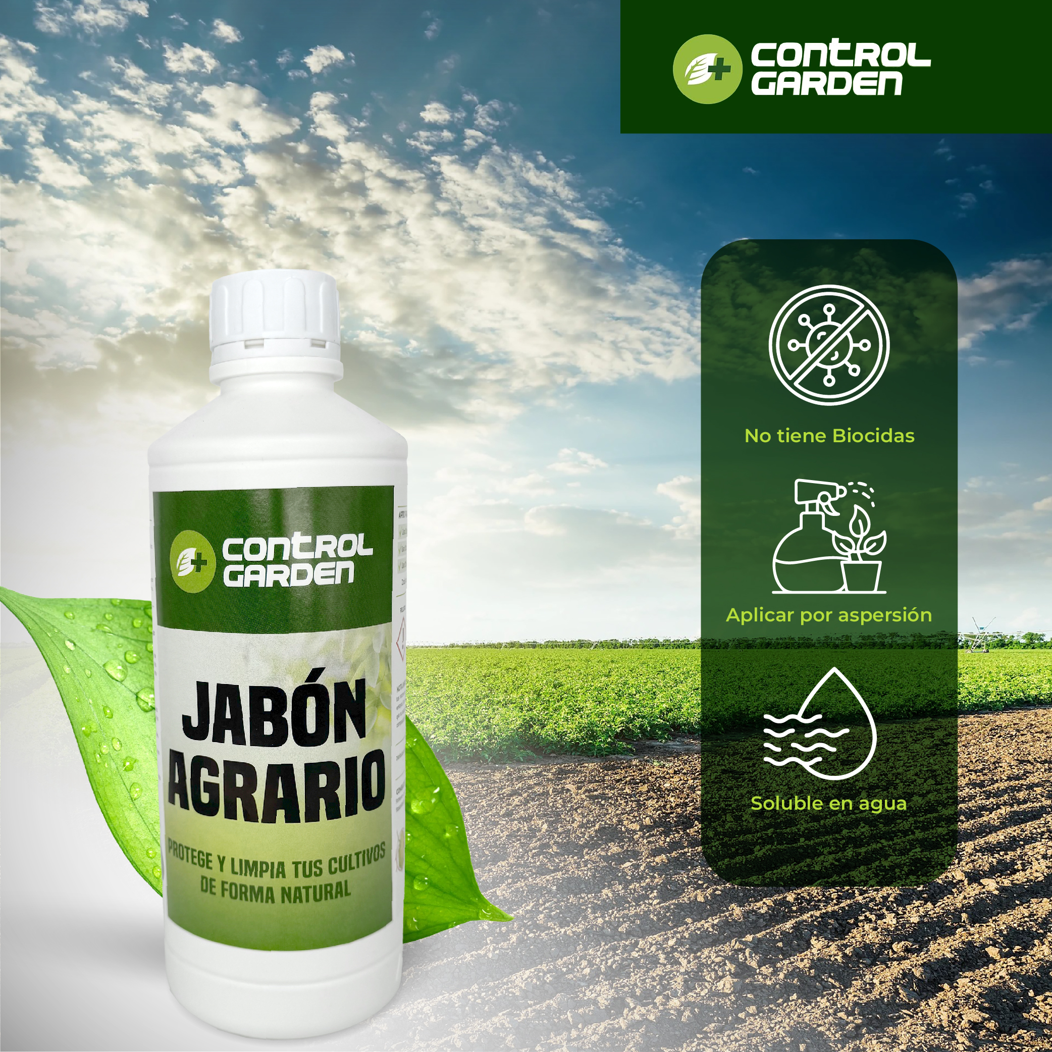Jabón agrario potásico Control Garden 1 L para eliminar plagas · foto 5