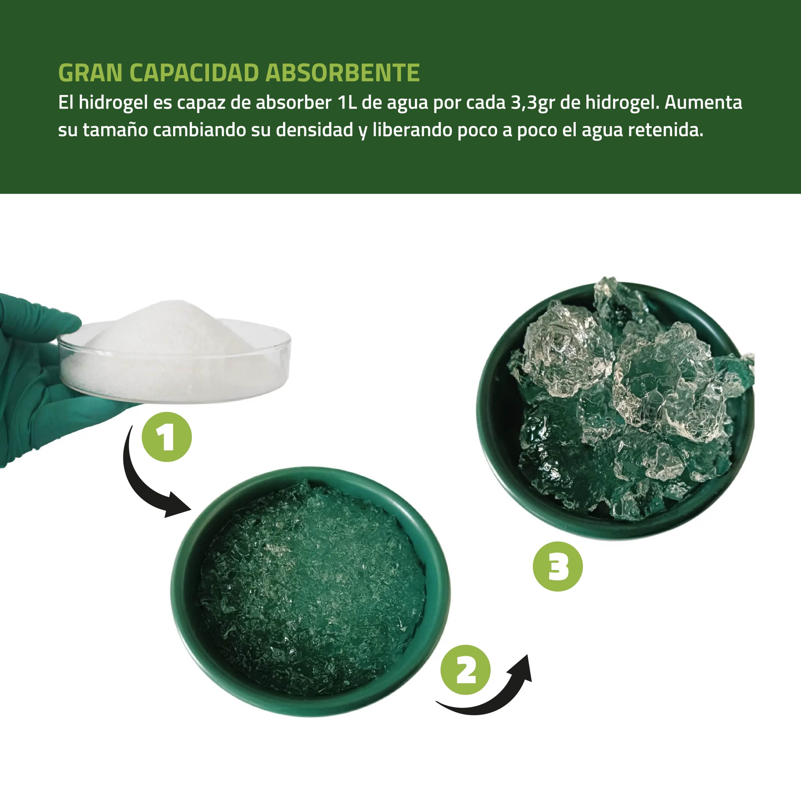 Hidrogel retenedor de agua en tarrina de 5 kg para jardinería · foto 3