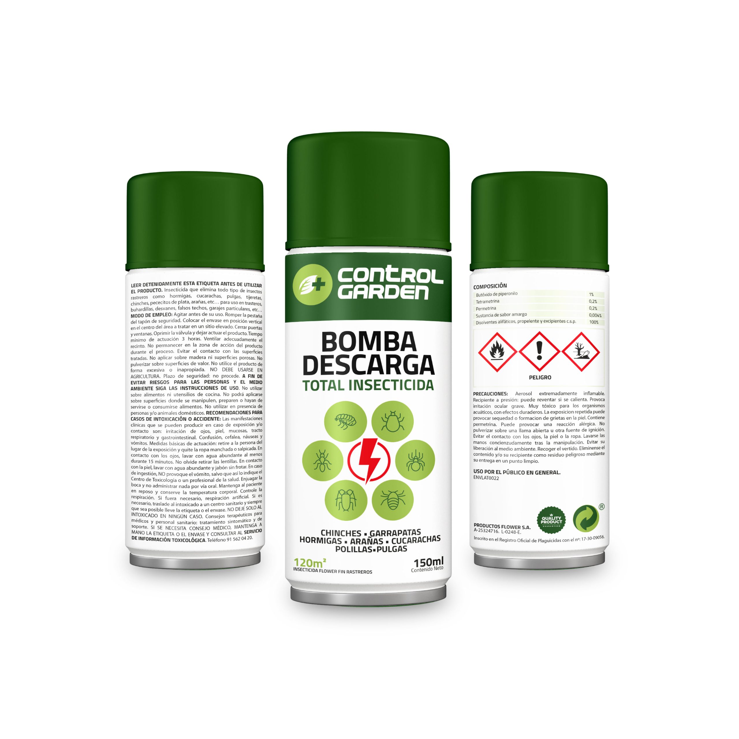 Insecticida Bomba Descarga Total de Control Garden en envase de 250 ml · foto 7