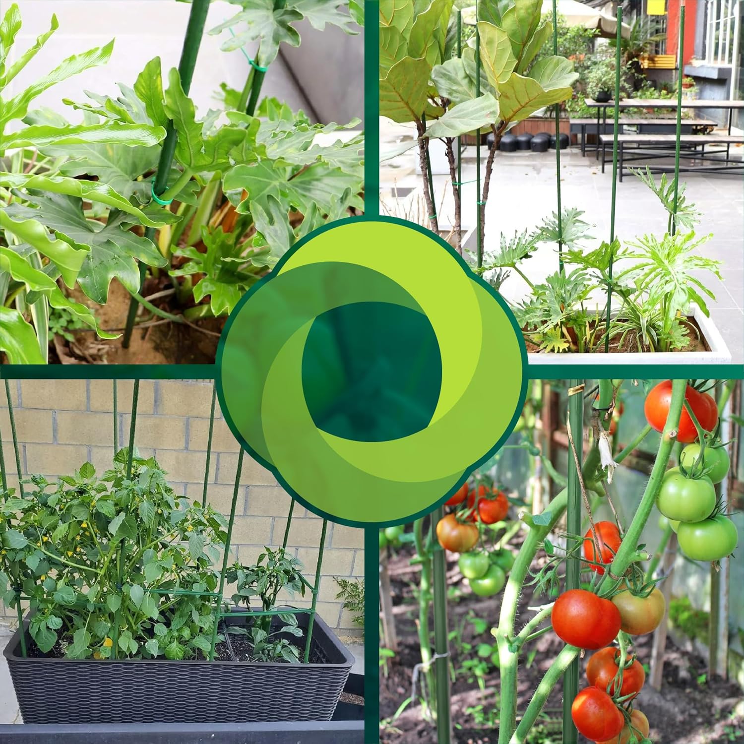 Pack de 30 tutores de acero recubiertos de PVC de 90 cm para jardinería · foto 6