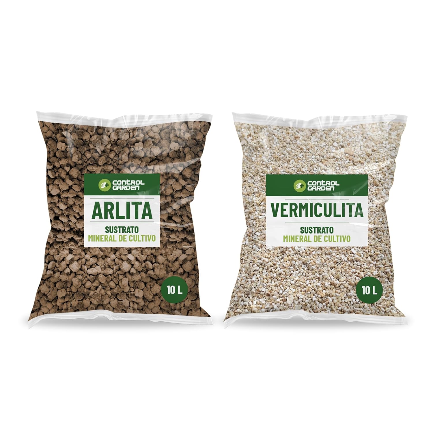 Pack de Arlita 10L + Vermiculita 10L · Sustrato para Plantas de Interior y Exterior