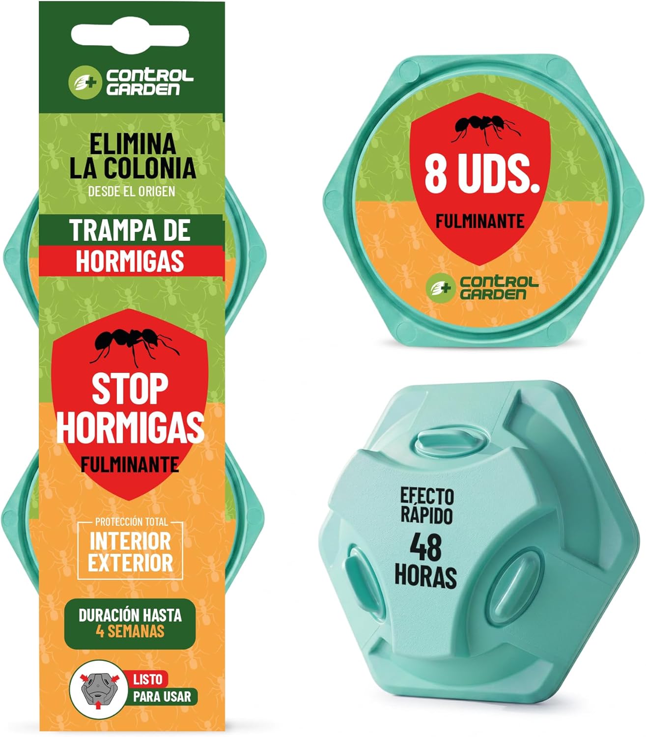 Trampa para hormigas x8 Gel Super Atractante · Elimina Colonia y Reina
