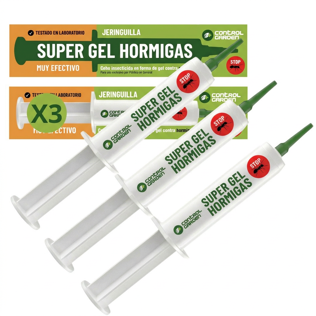 Jeringa de gel anti hormigas 10 g · Pack 3 unidades para eliminar hormigas en interiores y exteriores
