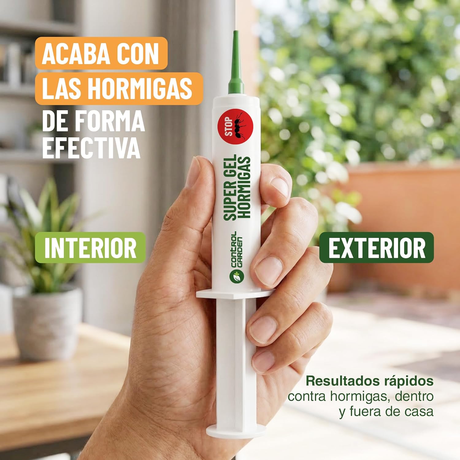 Pack de 2 jeringas de gel antihormigas de Control Garden para eliminar hormigas en interiores y exteriores. · foto 4