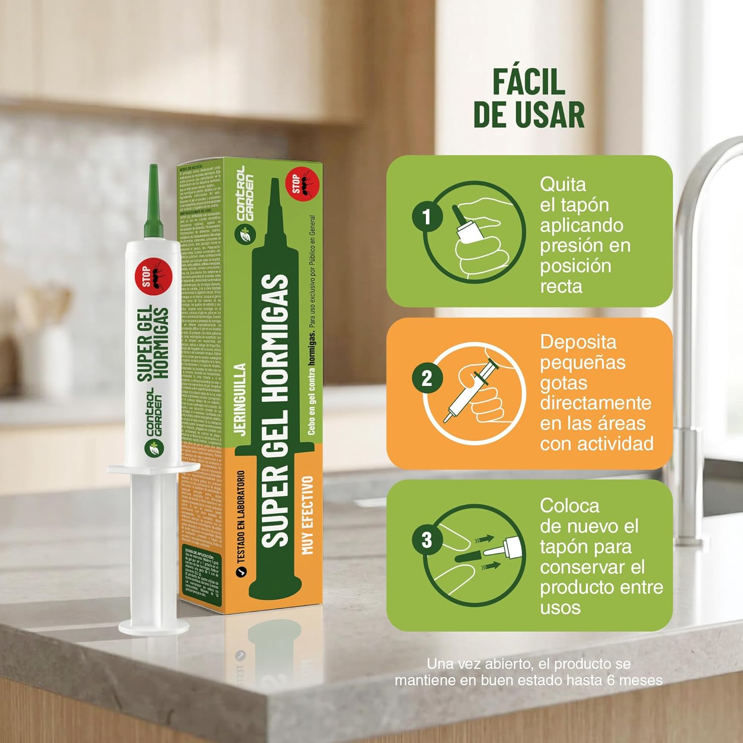 Gel antihormigas en jeringa de 10 g para eliminar hormigas en interiores y exteriores. · foto 2