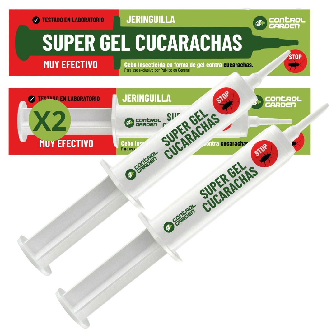 Jeringa de Gel Super para Cucarachas 10g · Pack 2 unidades · Insecticida potente para eliminación total