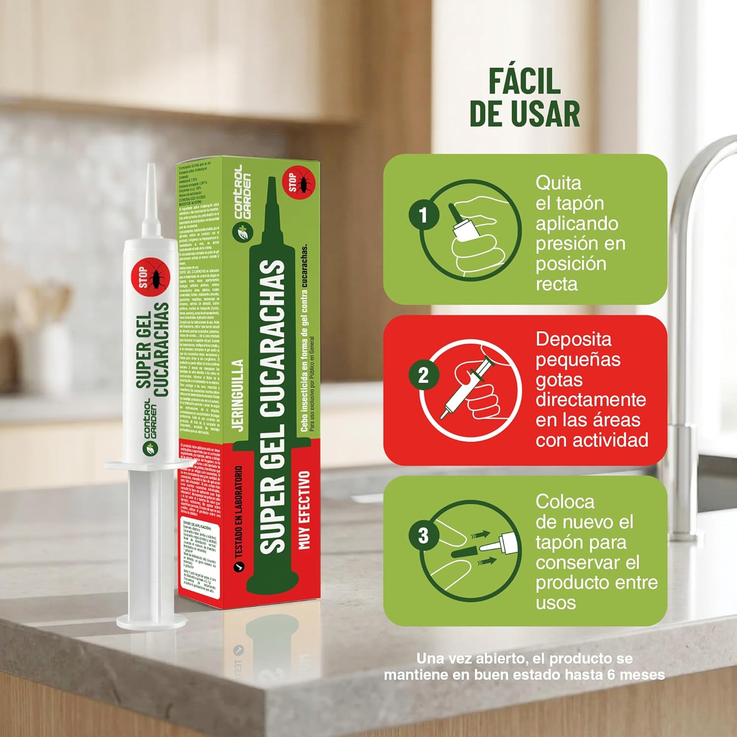 Super Gel Cucarachas en jeringuilla de 10g para eliminar plagas · foto 7