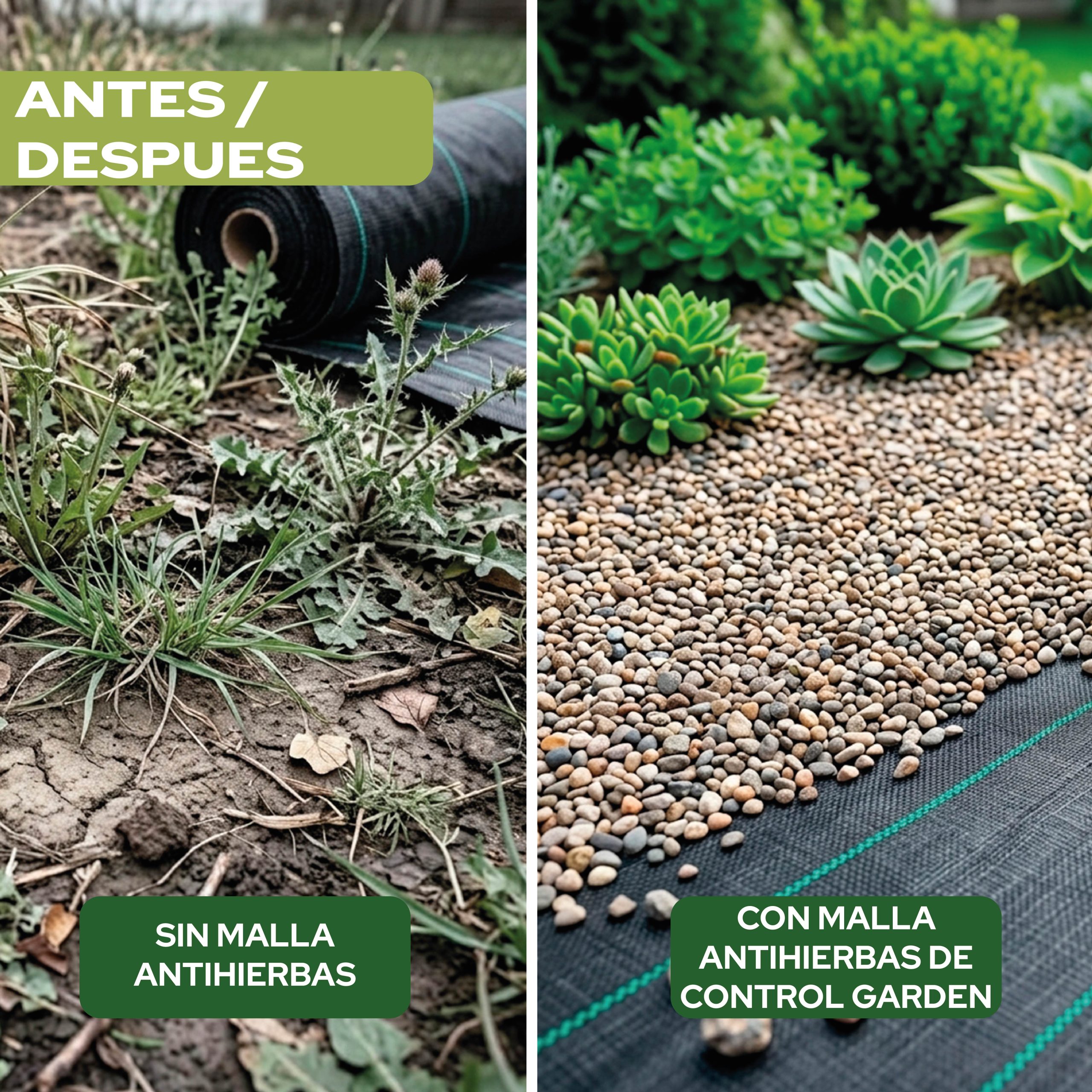 Malla Antihierbas Control Garden de 1 x 50 m para cultivos y jardinería · foto 5