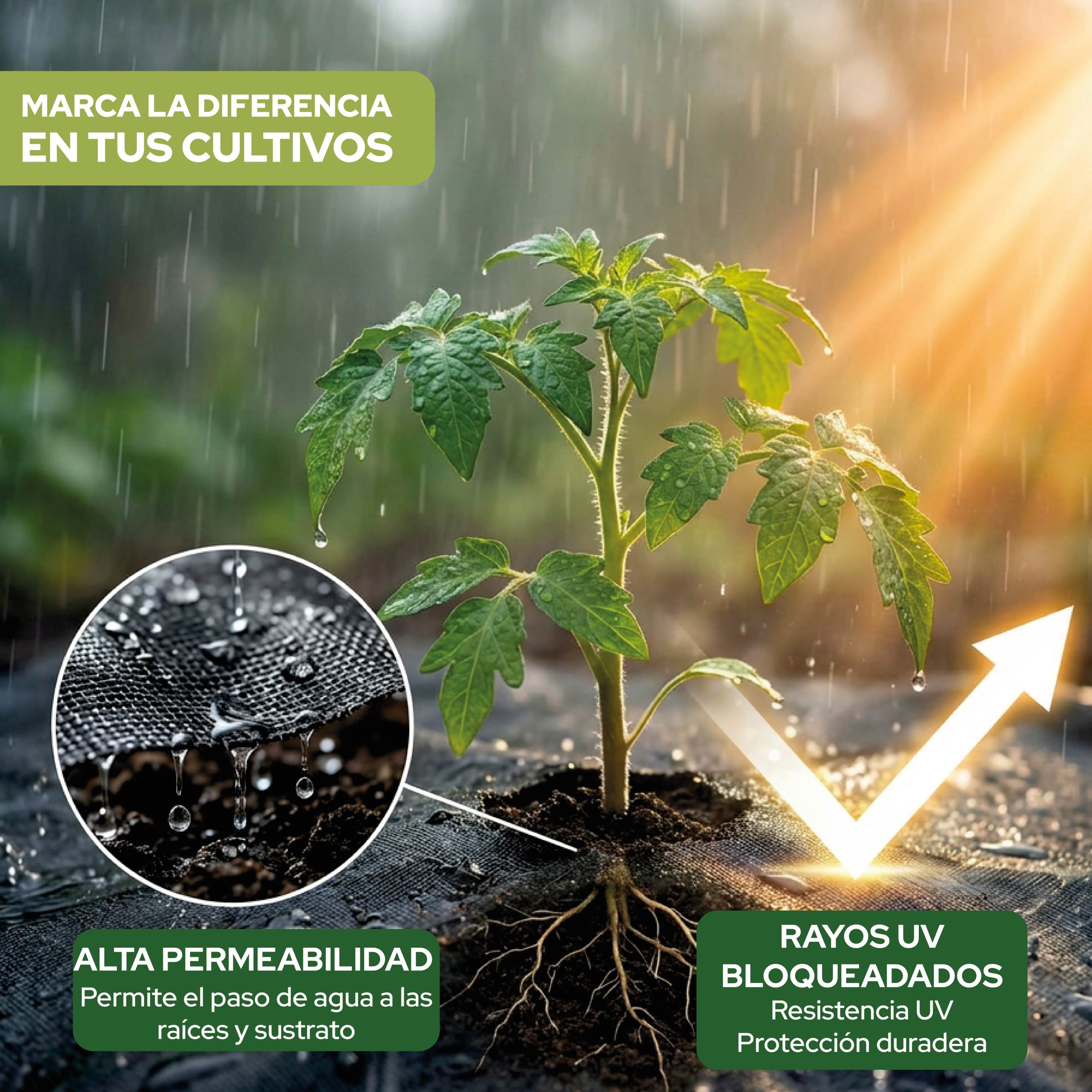 Malla Antihierbas Control Garden 1 x 10 m 105 gr/m² para jardinería ecológica · foto 2