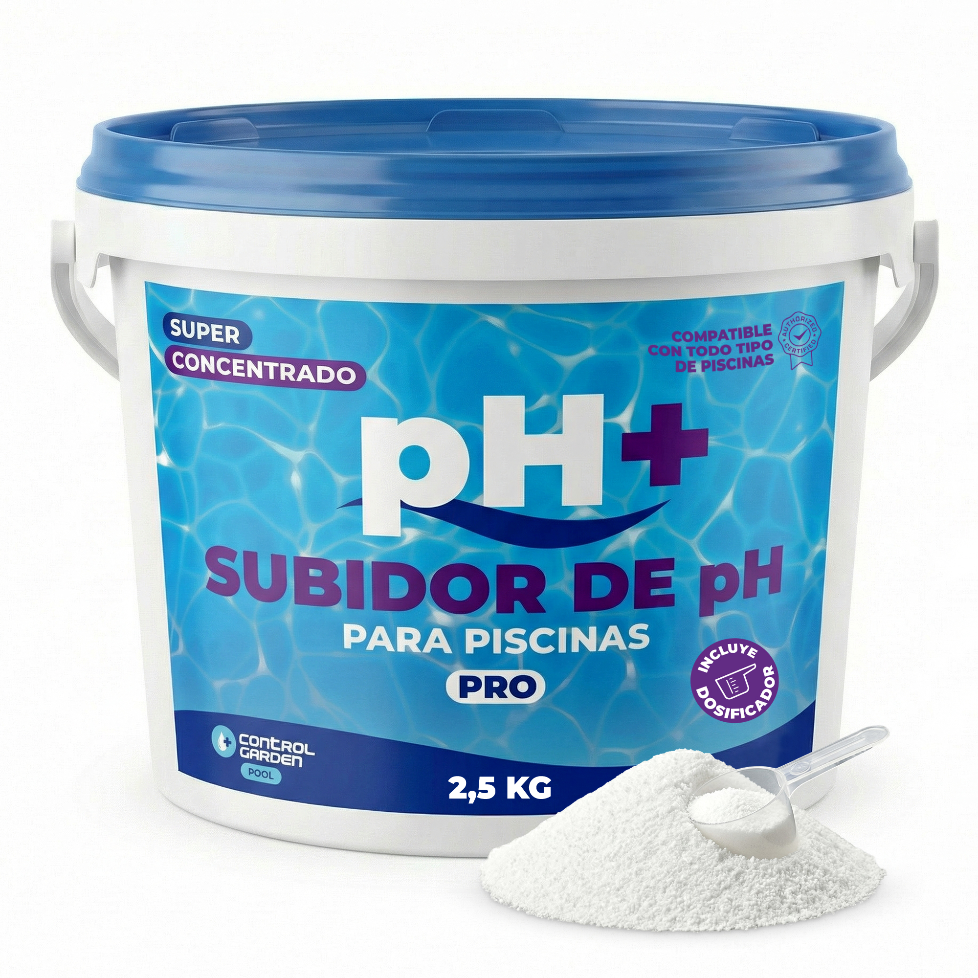 Granulados pH+ Sólido para Piscinas 2,5 kg · Pack 1 ud