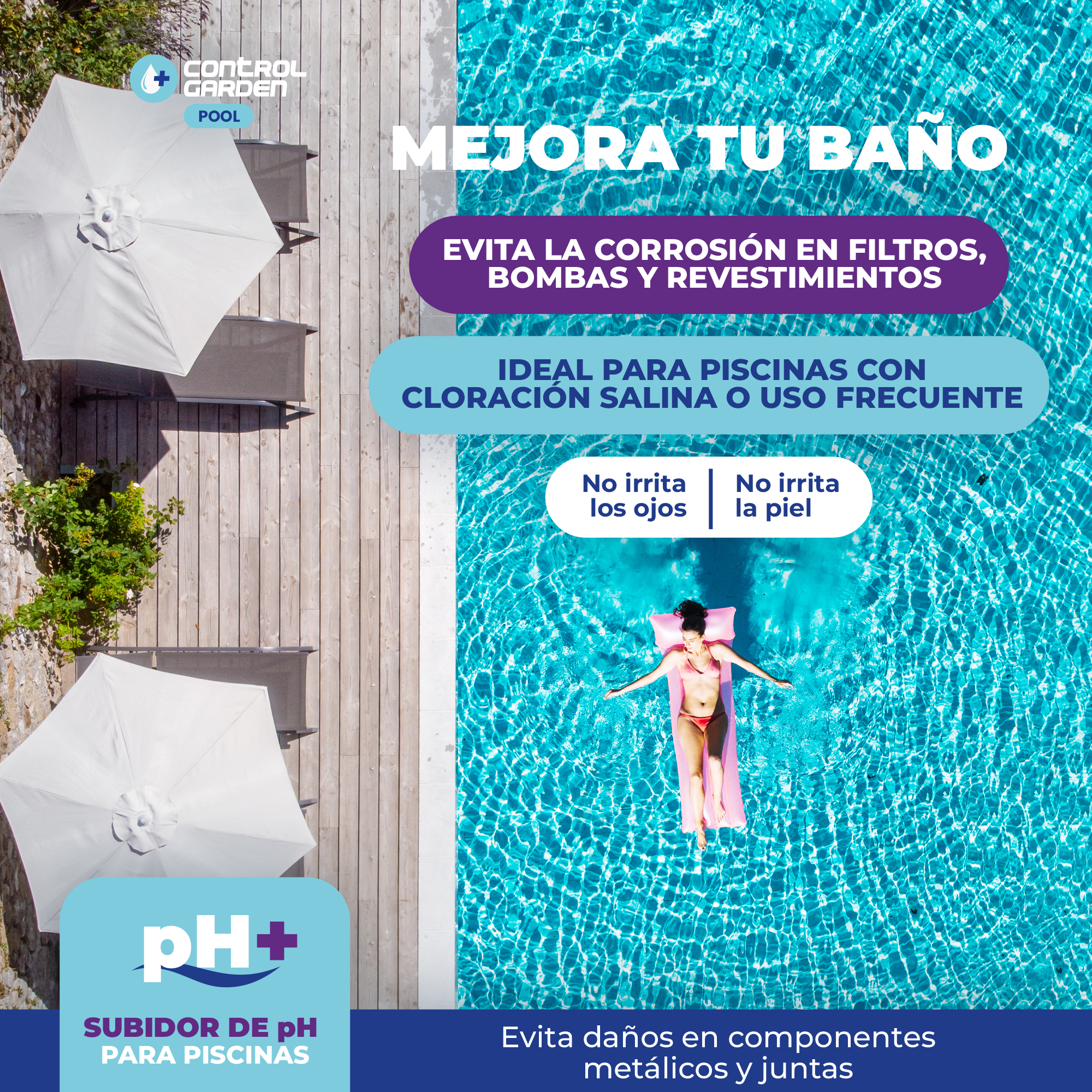 Subidor de pH Sólido Control Garden 1 kg para piscinas · foto 3