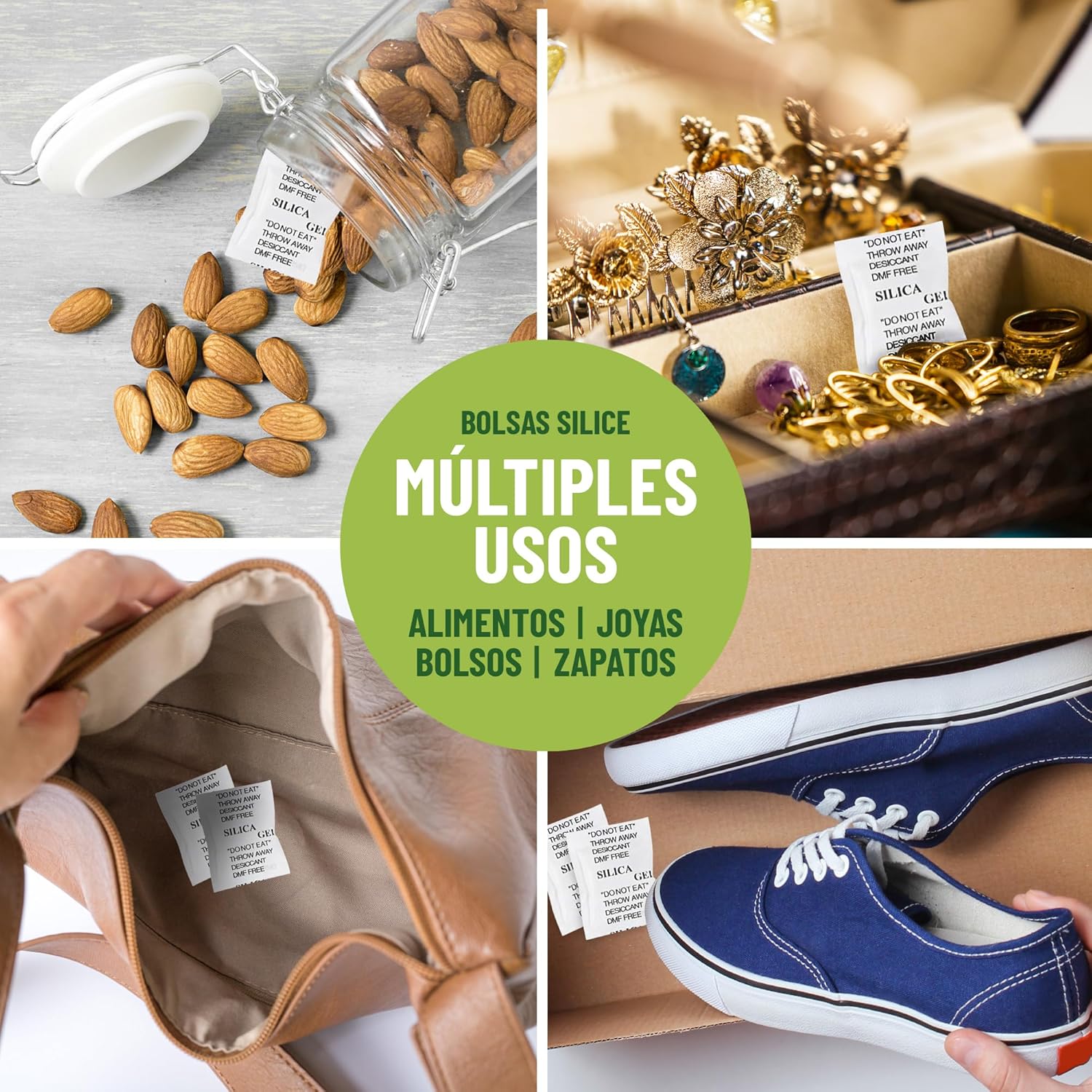 Pack de 200 bolsas antihumedad de gel de sílice de 1 g para controlar la humedad · foto 3