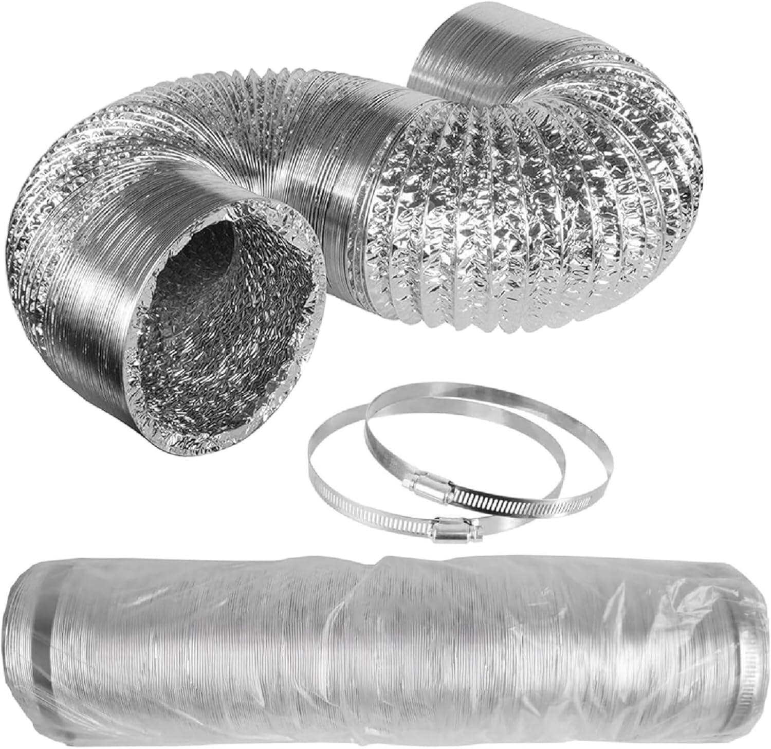 Tubo flexible de aluminio plateado de 152 mm y 10 m para ventilación · foto 5