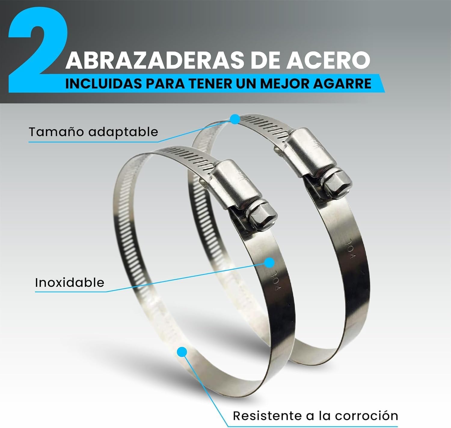 Tubo flexible de aluminio negro de 152 mm y 5 m con abrazaderas para ventilación · foto 4