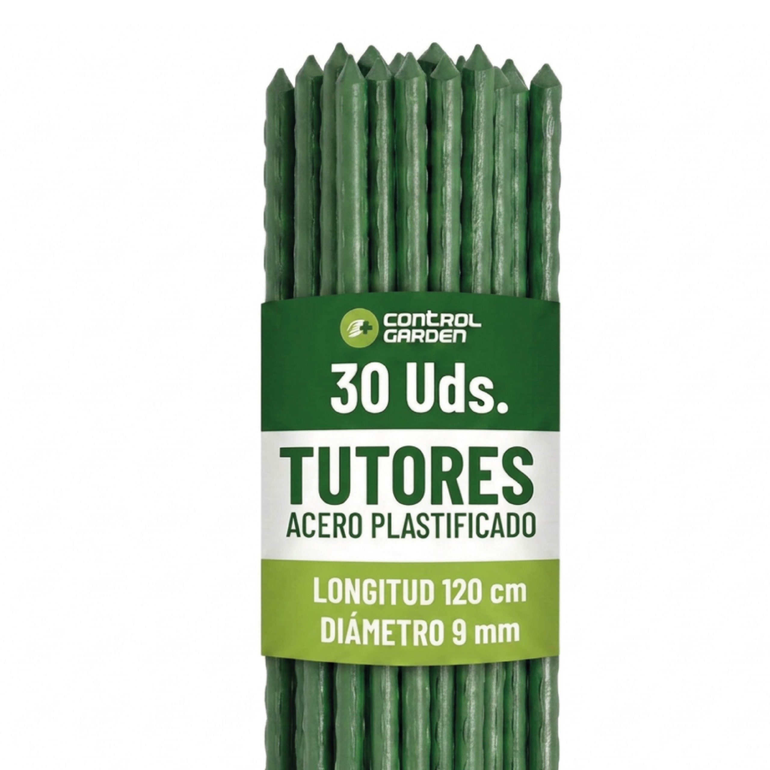 Tutores de acero recubiertos de PVC 120 cm · Pack 30 uds