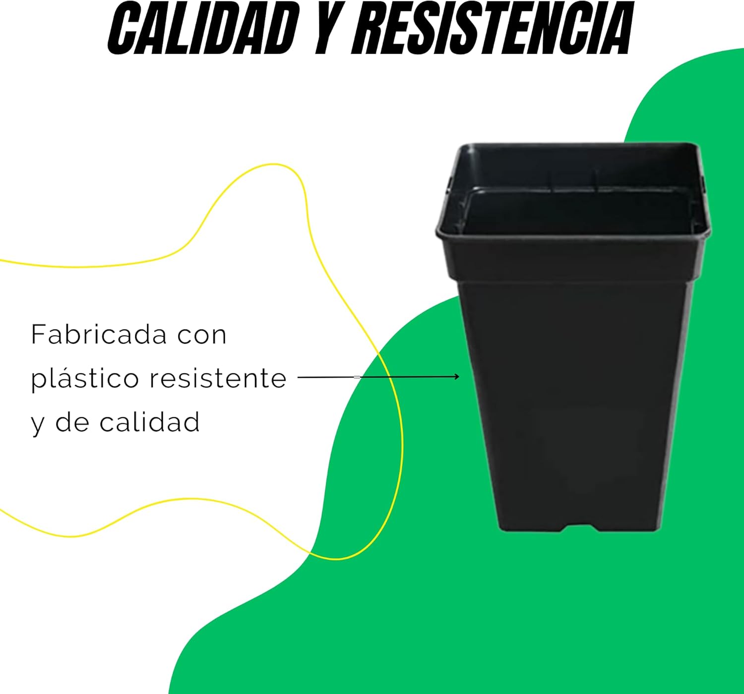 Pack de macetas de plástico de 11L, 26 cm altura x 22 cm ancho. · foto 3