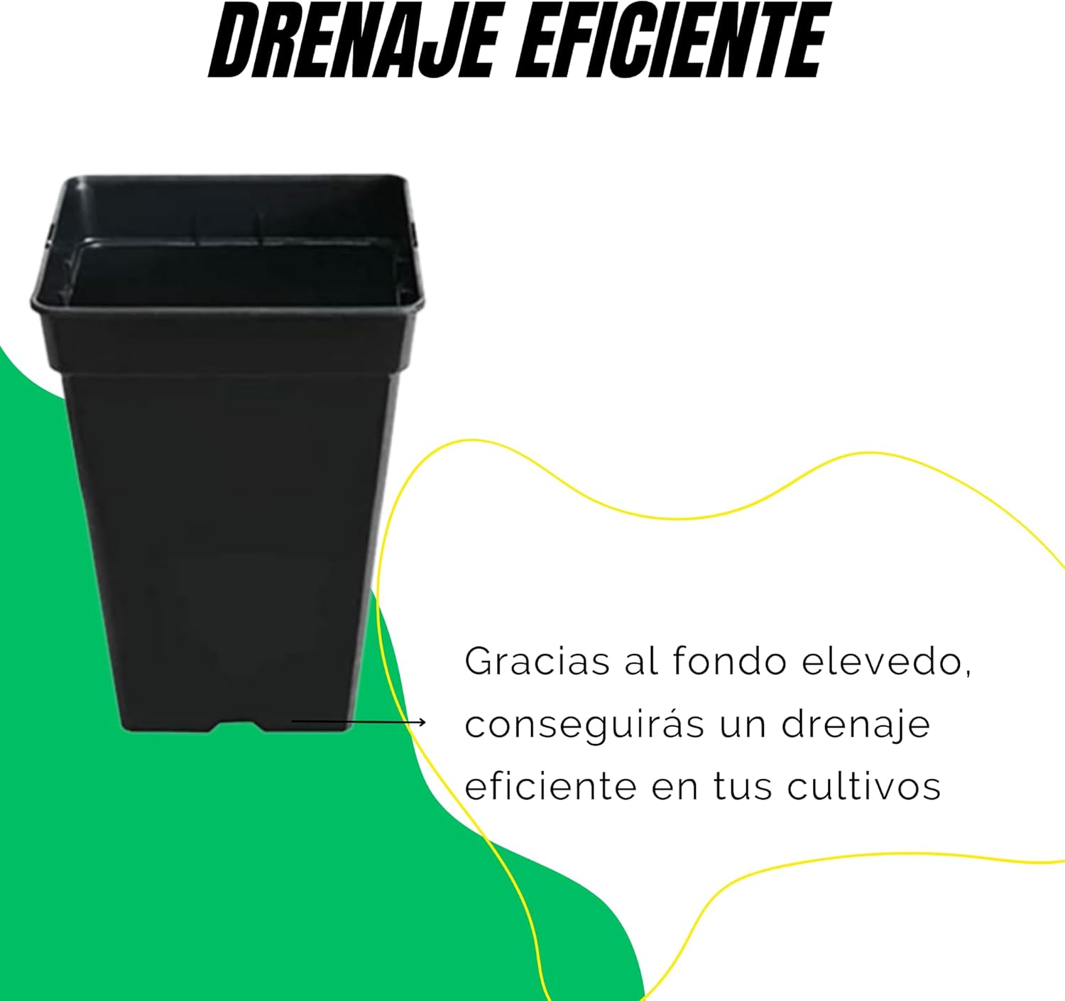 Pack de macetas de plástico de 11L, 26 cm altura x 22 cm ancho. · foto 4